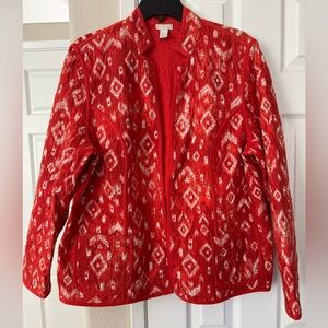 Chico's Vibrant Red Quilted Jacket